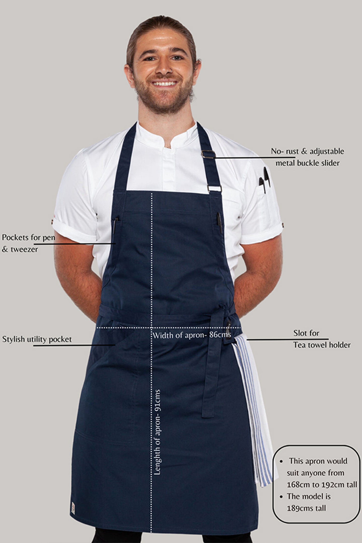 Navy bib Chef Aprons Niche | Ace Chef Apparel | Chef uniform