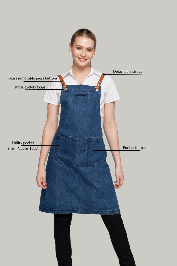 BONDI Denim blue / Tan PU - Ace Chef Apparels