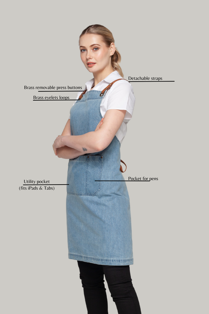 BONDI Denim stone / Chocolate PU - Ace Chef Apparels