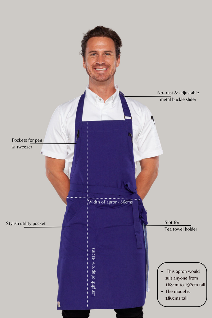 Niche Royal blue chef apron one size - Ace Chef Apparels