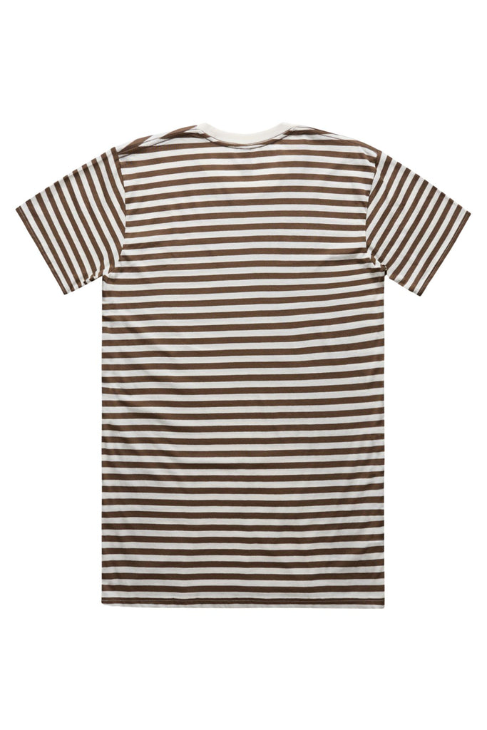 Men's staple stripe tee- Natural/Walnut - Ace Chef Apparels
