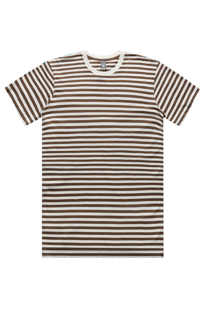 Men's staple stripe tee- Natural/Walnut - Ace Chef Apparels