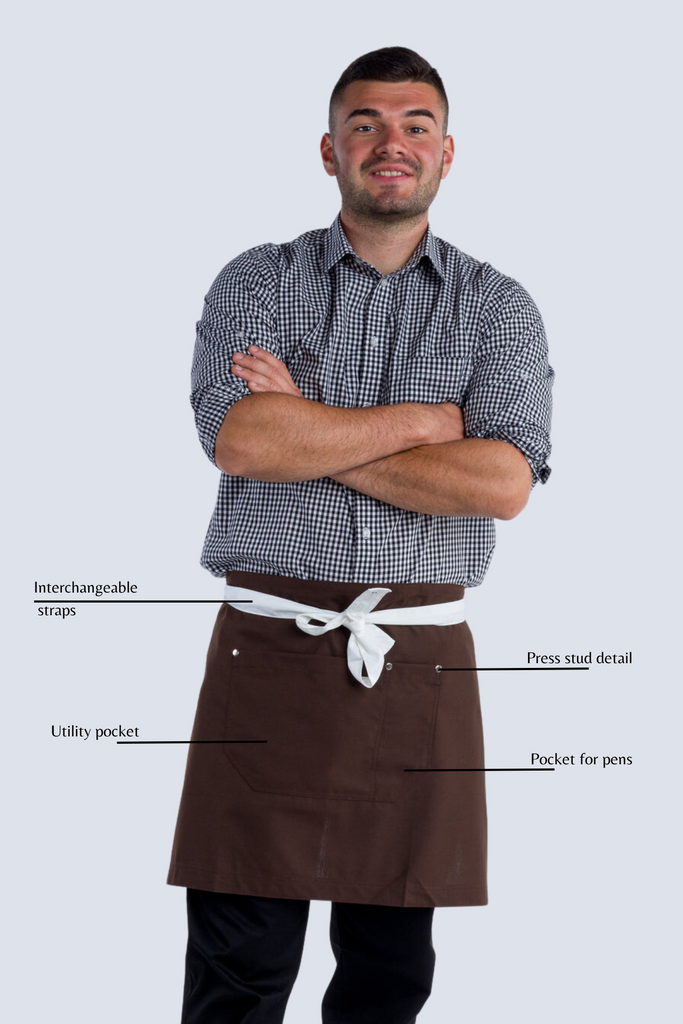 Waist aprons chocolate brown Frazer - Ace Chef Apparels