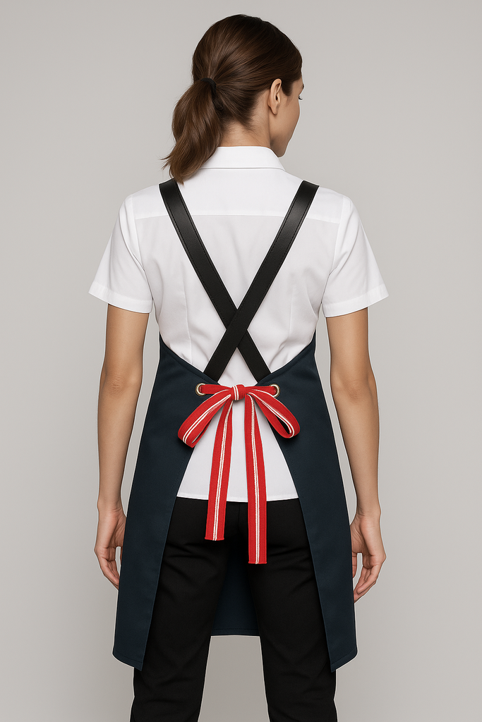 Bondi Bluish grey / Black leather with red dual tone - Ace Chef Apparels