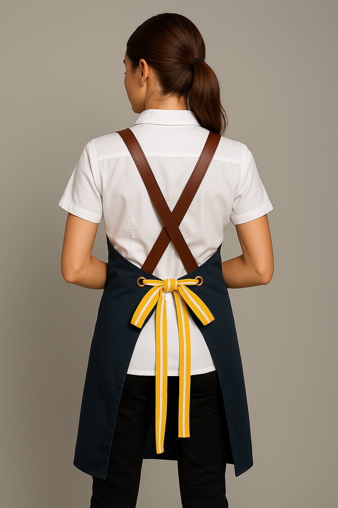 Bondi Bluish grey / Chocolate Brown leather with yellow dual tone - Ace Chef Apparels