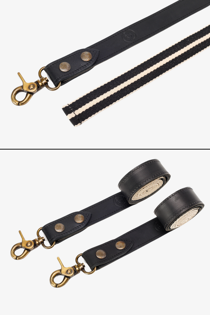 Black Leather dual tone Strap
