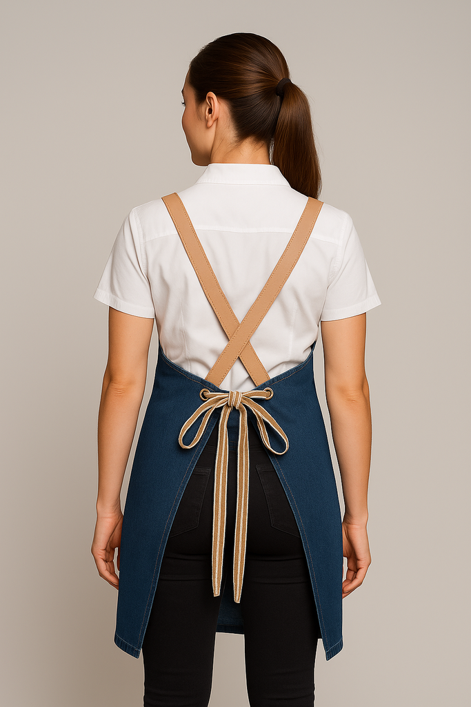 Bondi  Denim blue / Beige leather dual tone - Ace Chef Apparels