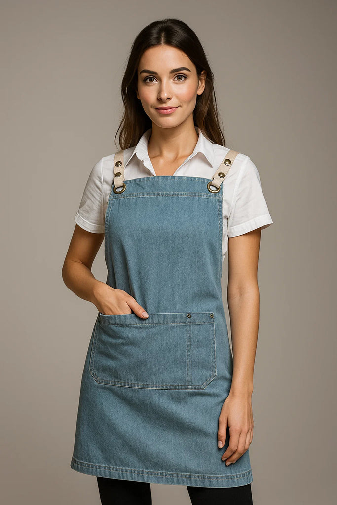 Bondi Denim stone / Beige straps - Ace Chef Apparels