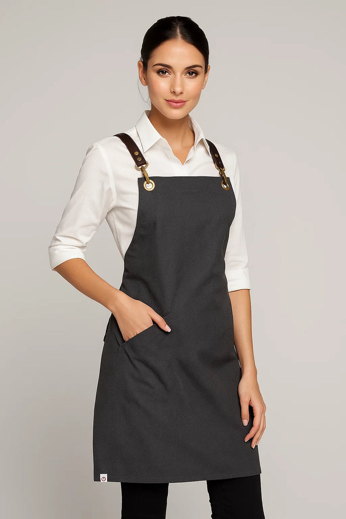 Bondi Charcoal grey / Chocolate Brown leather dual tone - Ace Chef Apparels
