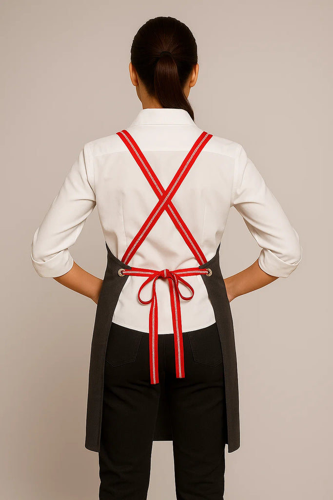 Bondi Charcoal grey / Red dual tone - Ace Chef Apparels