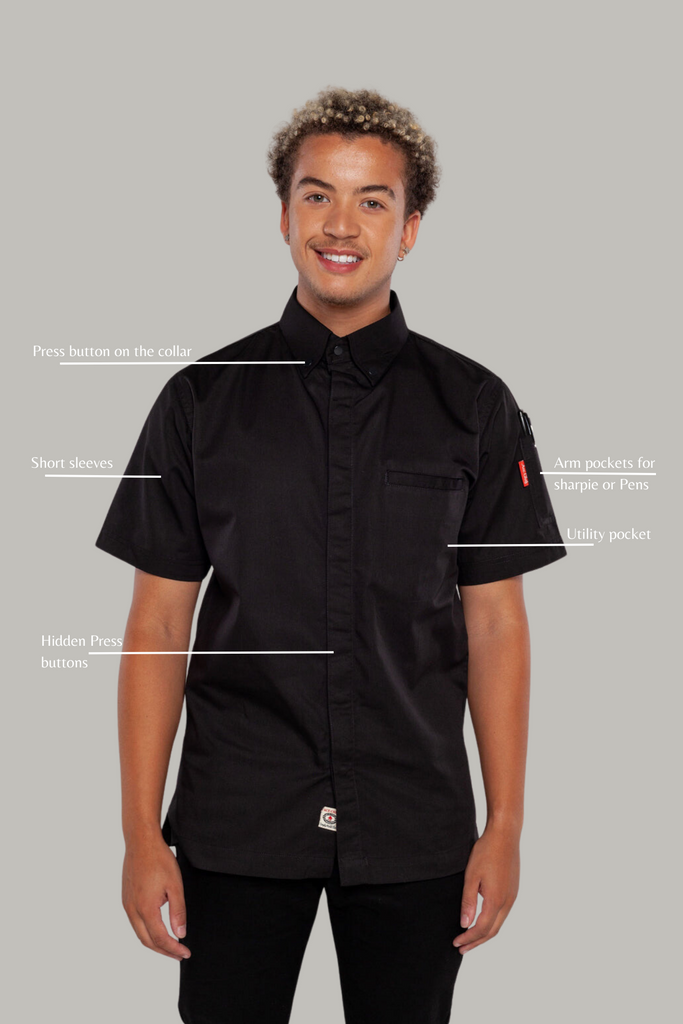 Chef Shirt Black - Ace Chef Apparels