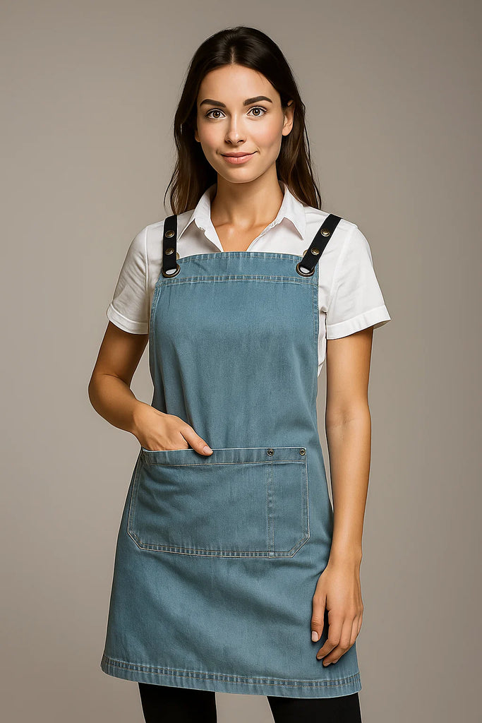 Bondi Denim stone / Black PU - Ace Chef Apparels