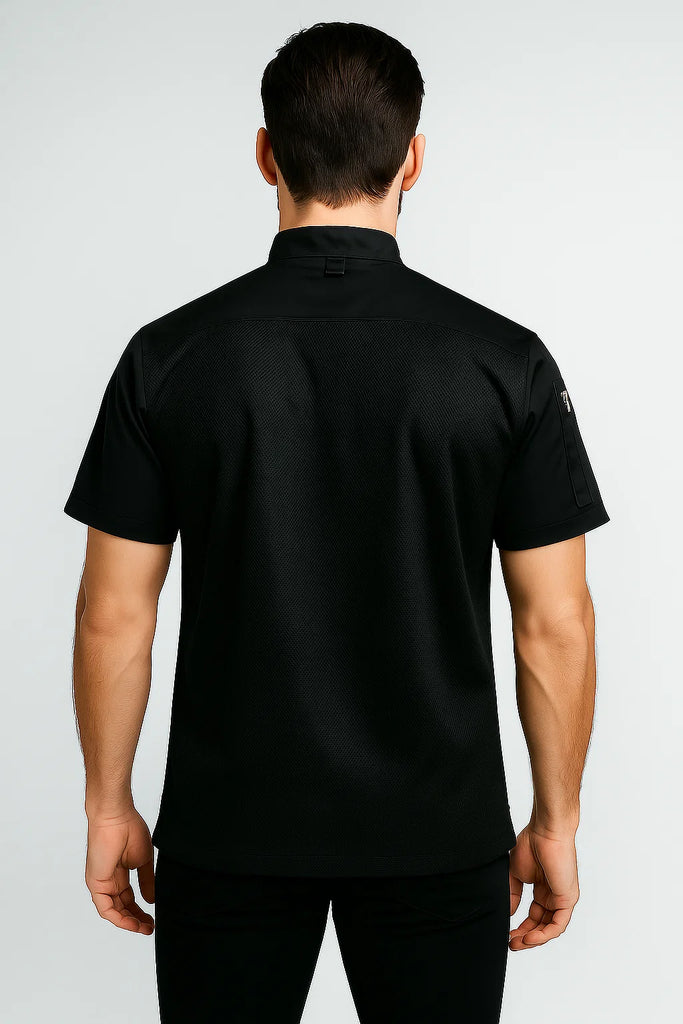 Flinders Black Chef jackets with Cool-vent - Ace Chef Apparels