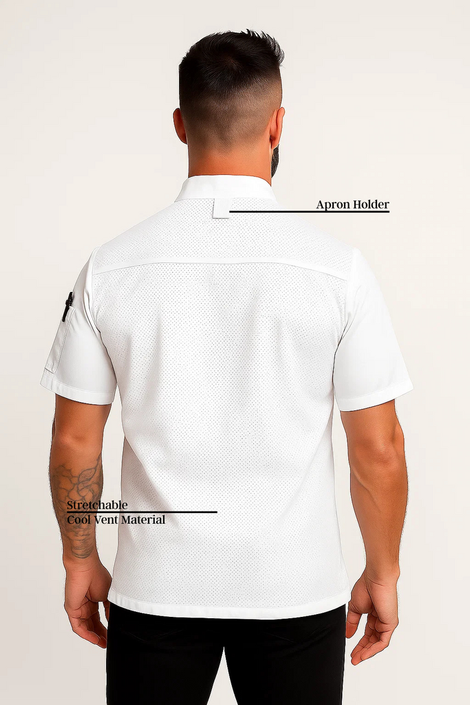 Flinders White Chef jacket with Cool-vent - Ace Chef Apparels