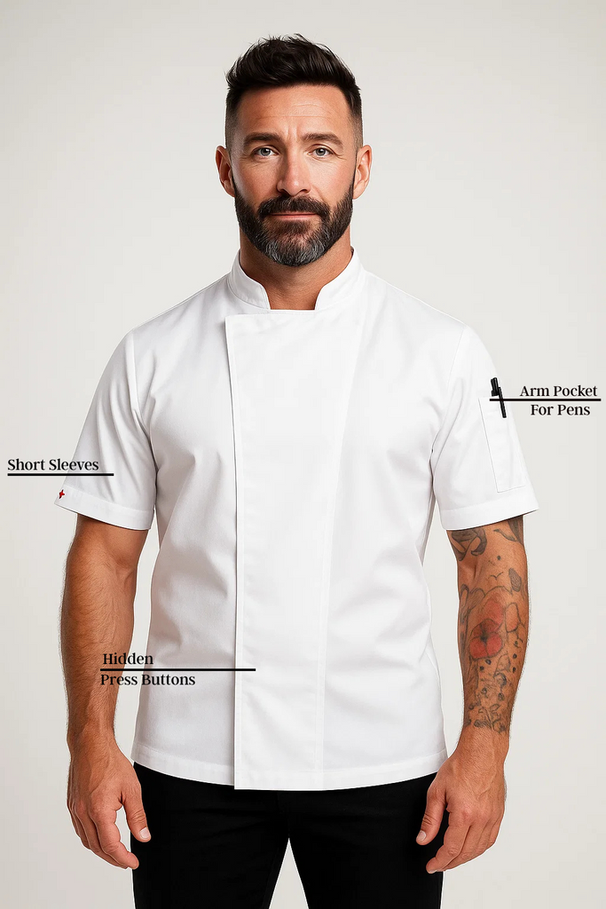 Flinders White Chef jacket with Cool-vent - Ace Chef Apparels
