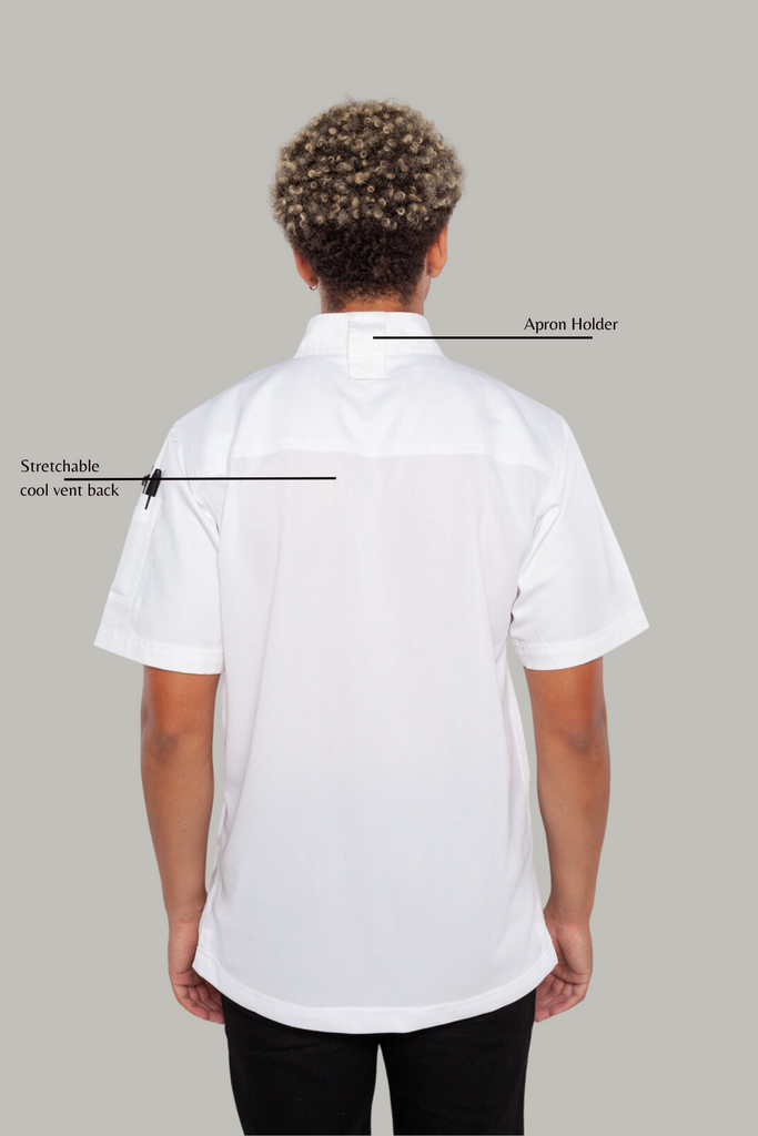 Flinders White Chef jacket with Cool-vent - Ace Chef Apparels