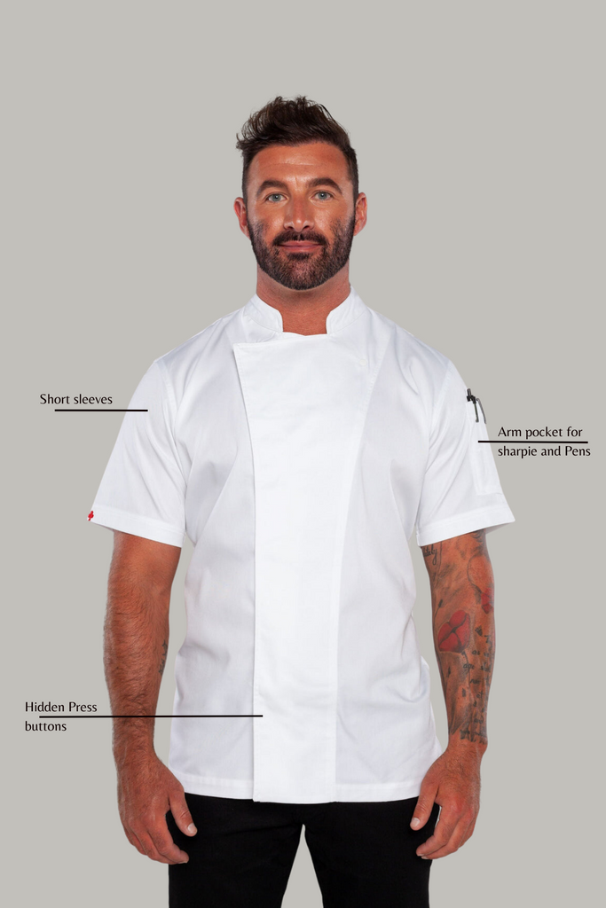 Flinders White Chef jacket with Cool-vent - Ace Chef Apparels