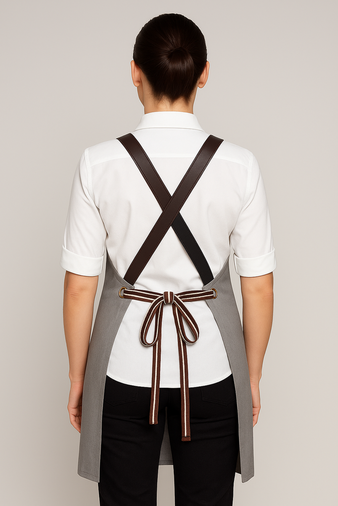 Bondi Steel grey  / Chocolate brown leather dual tone - Ace Chef Apparels