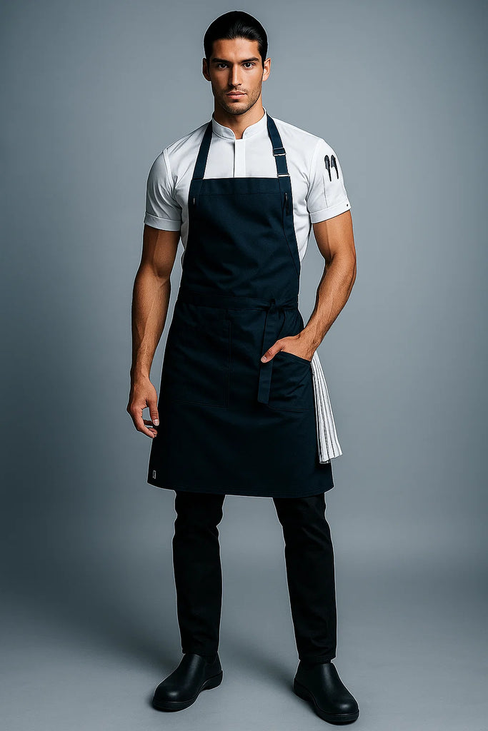 Josh Bluish Grey bib Small size Apron - Ace Chef Apparels