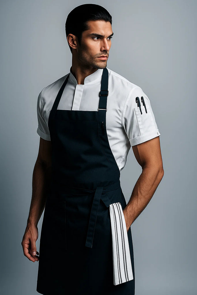 Josh Bluish Grey bib Small size Apron - Ace Chef Apparels