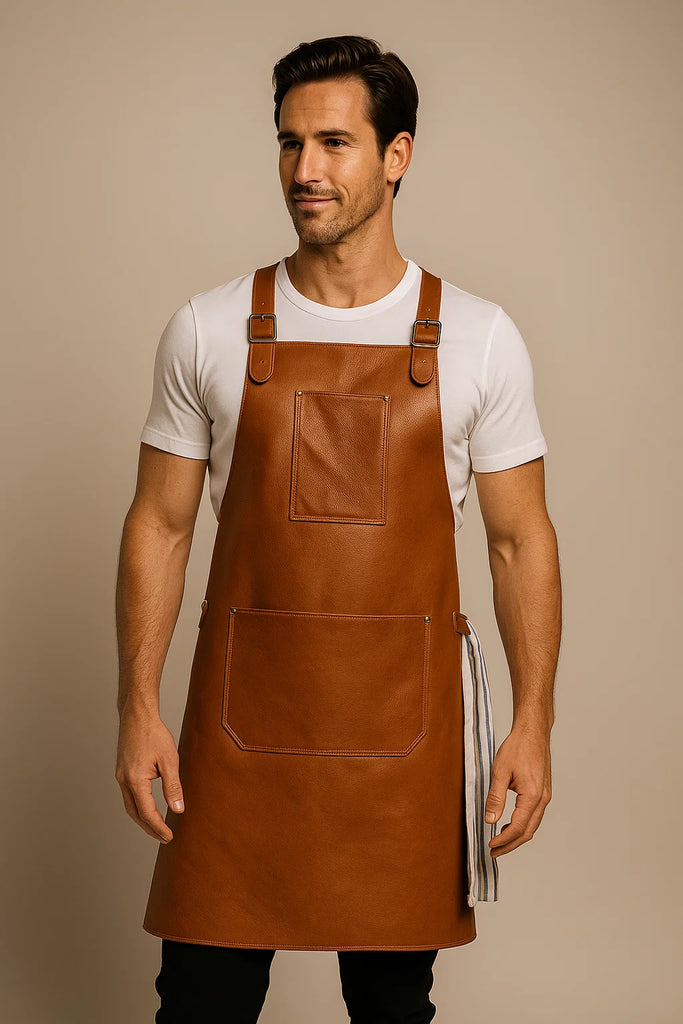 Leather Apron Tan - Ace Chef Apparels