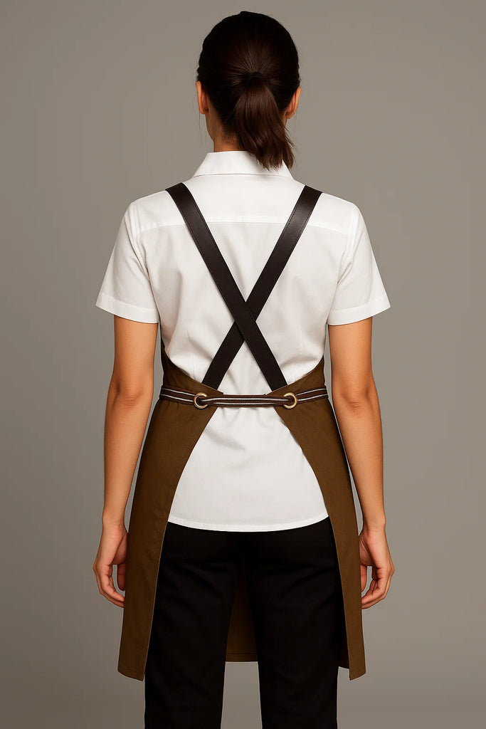Bondi Olive green  / Chocolate Brown leather with dual tone - Ace Chef Apparels