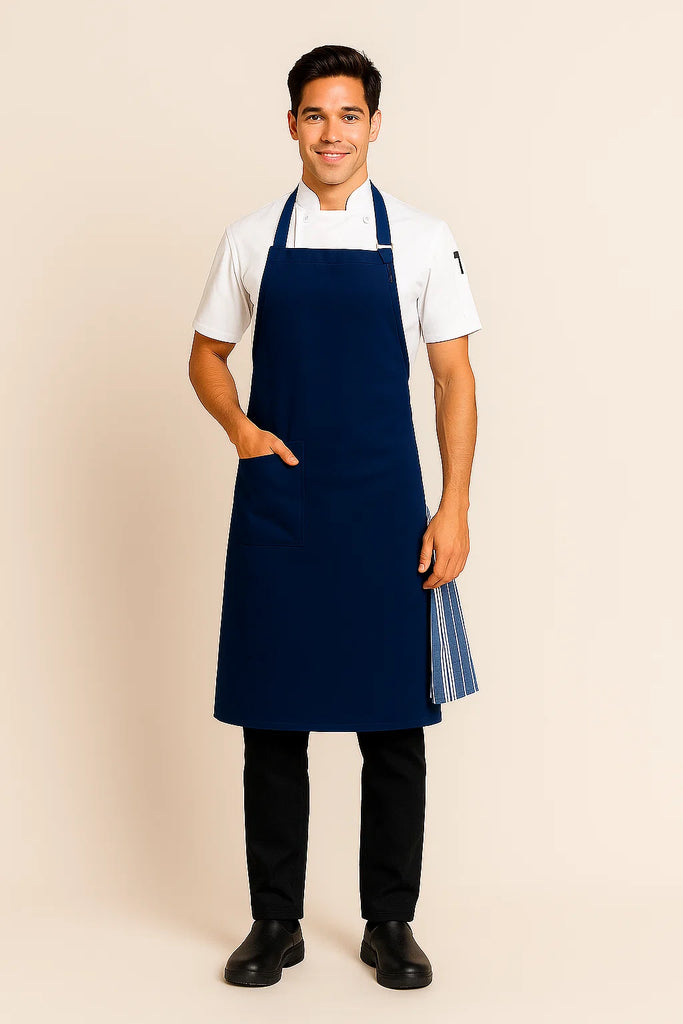 Press Strapless Navy Chef Apron - Ace Chef Apparels