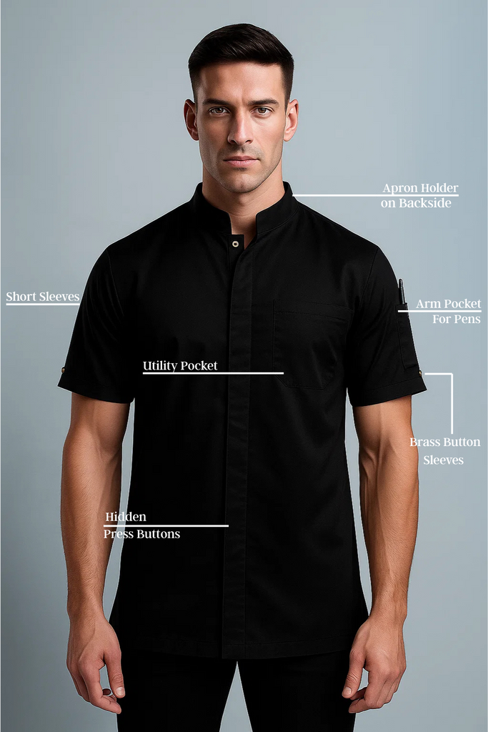 Raven Black chef jacket - Ace Chef Apparels