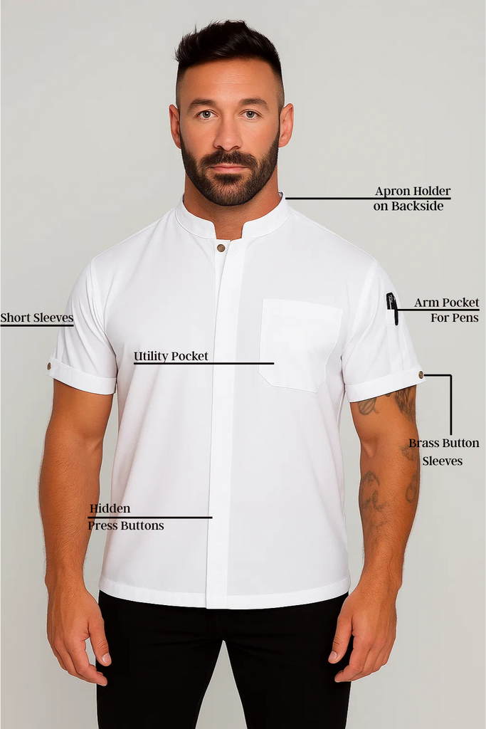 Raven white chef jacket - Ace Chef Apparels