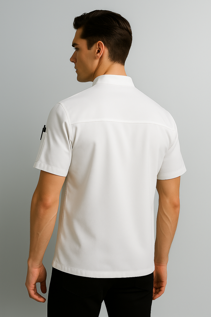 Raven white chef jacket - Ace Chef Apparels