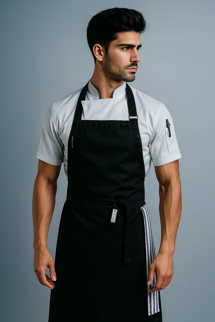 Ross Black bib Chef apron Large size - Ace Chef Apparels