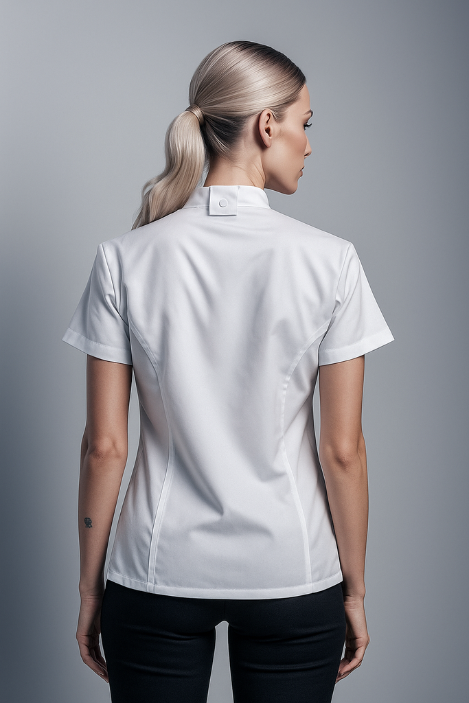 Sophia short sleeves white women's chef jacket - Ace Chef Apparels