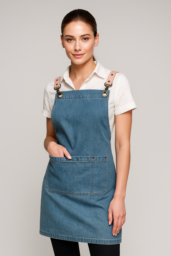 Bondi Denim stone / Pink leather with beige dual tone - Ace Chef Apparels