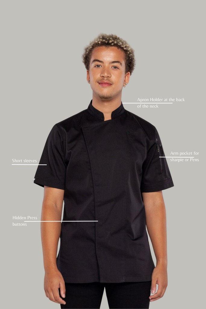 Tunic Chef Jacket Black - Ace Chef Apparels