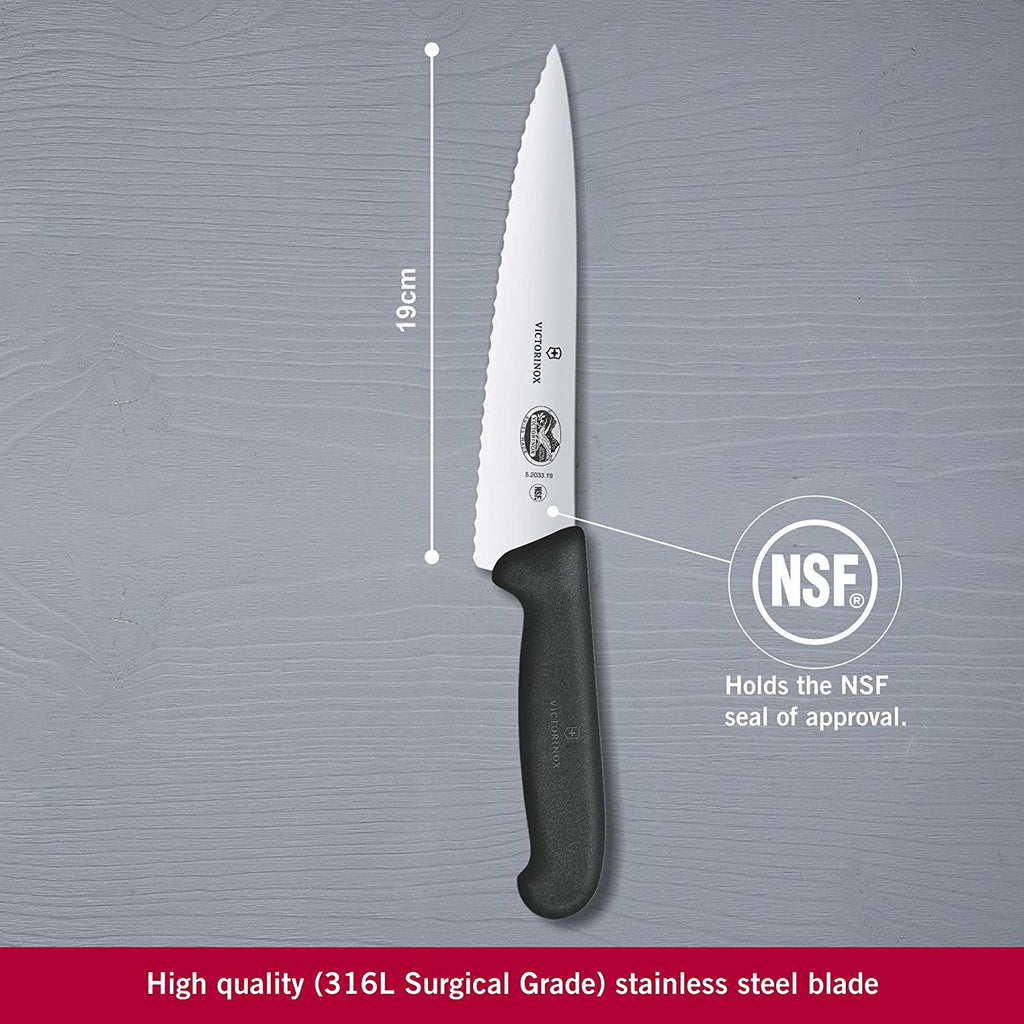 SERRATED COOKS KNIFE 19CM