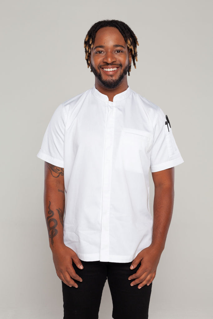 WHITE CHEF JACKET WITH ZIP 