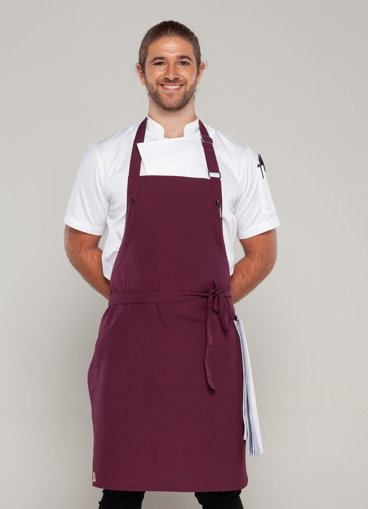 wine colour bib chef apron