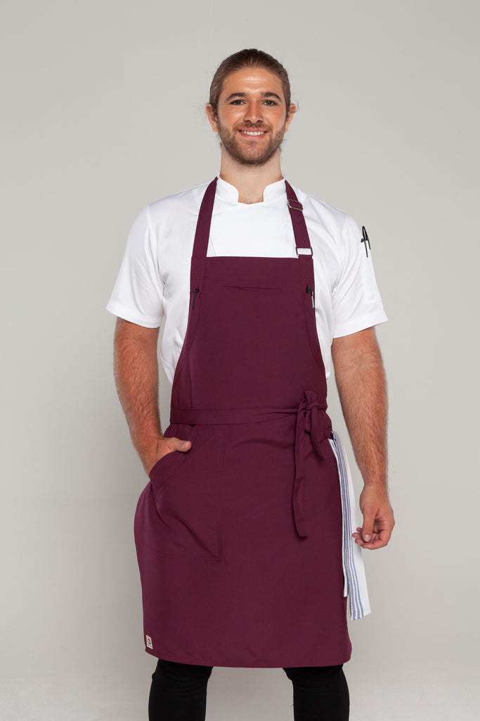 wine colour bib chef apron