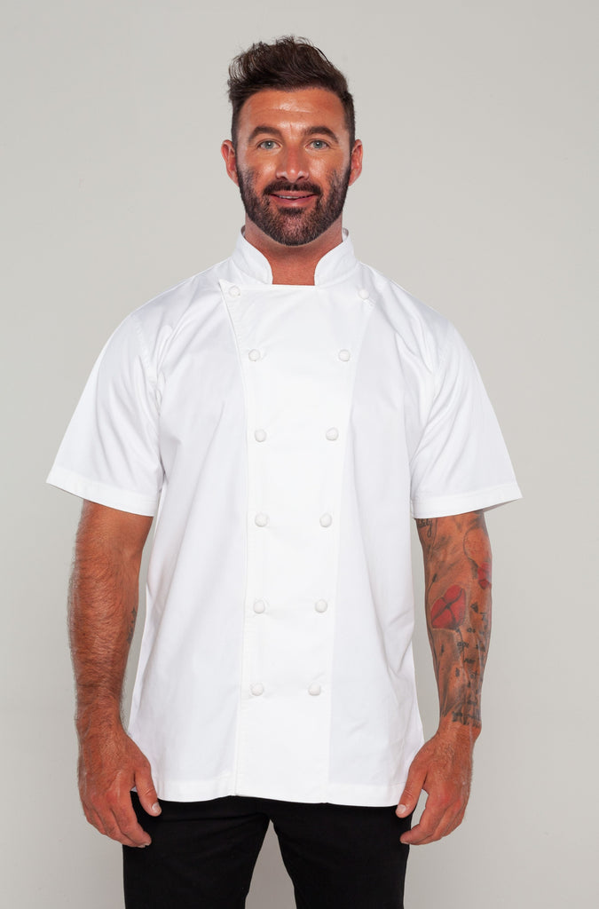 CHEF JACKET WITH HAND ROLLED COTTON BUTTON