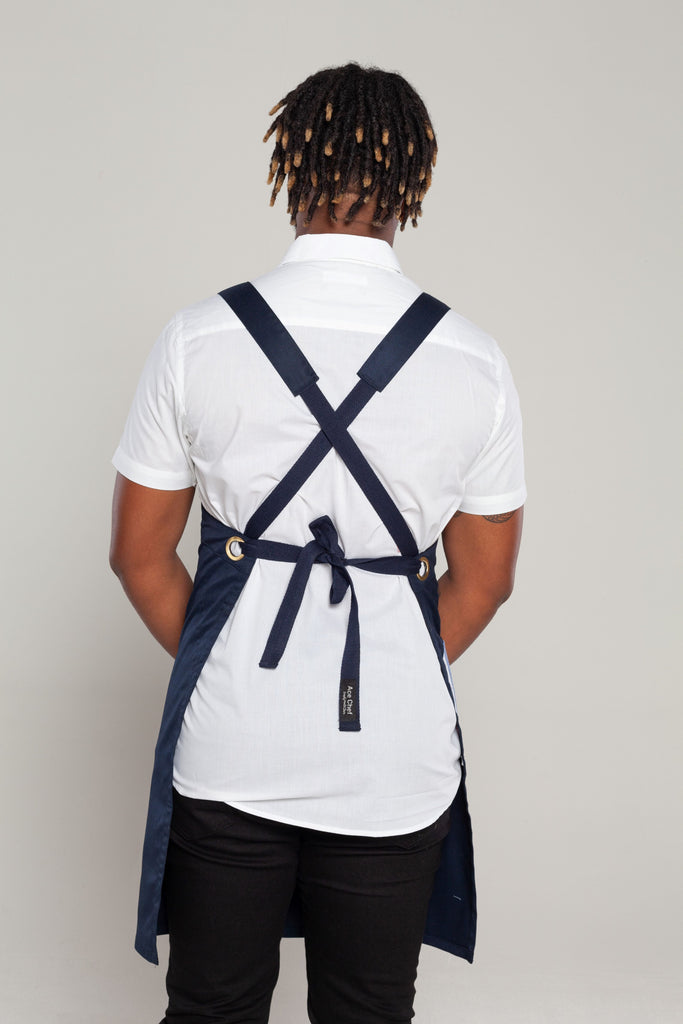 Shana Crossover Apron Navy - Ace Chef Apparels