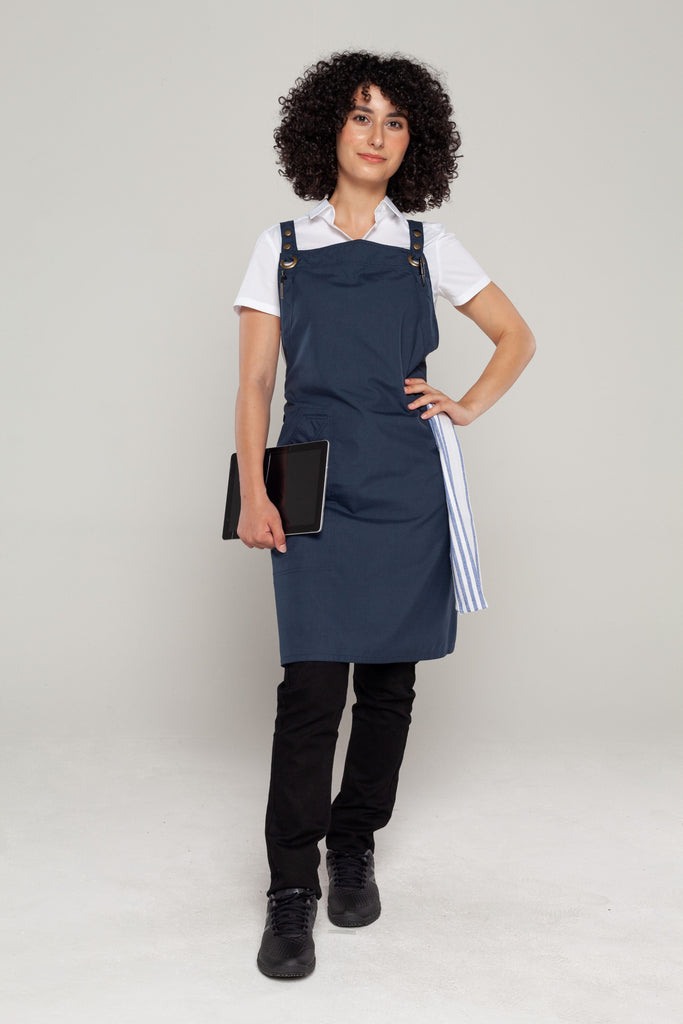 CROSSOVER CAFE APRONS BLUISH GREY