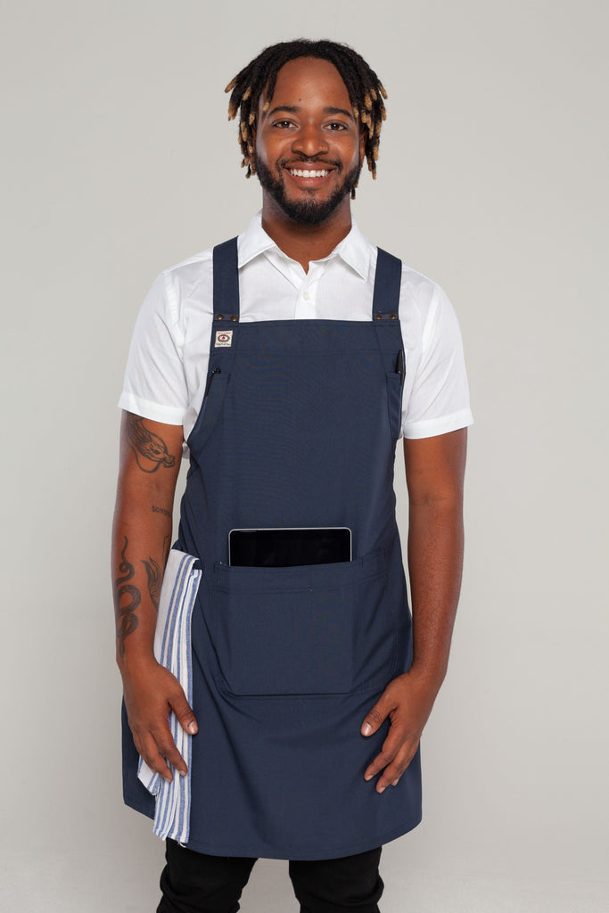 Shana Crossover Apron Bluish grey - Ace Chef Apparels
