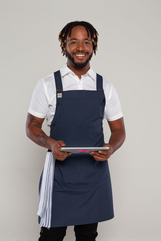 Shana Crossover Apron Bluish grey - Ace Chef Apparels