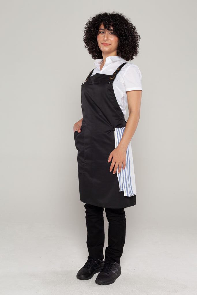 crossover black aprons
