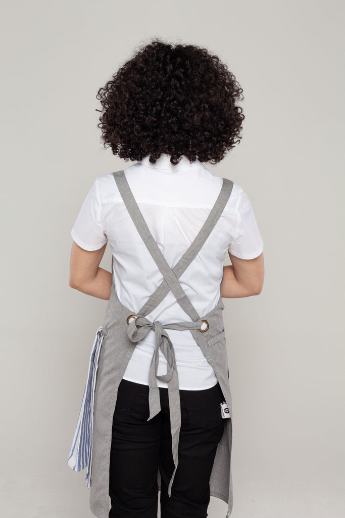 CROSSOVER CAFE APRONS STEEL GREY