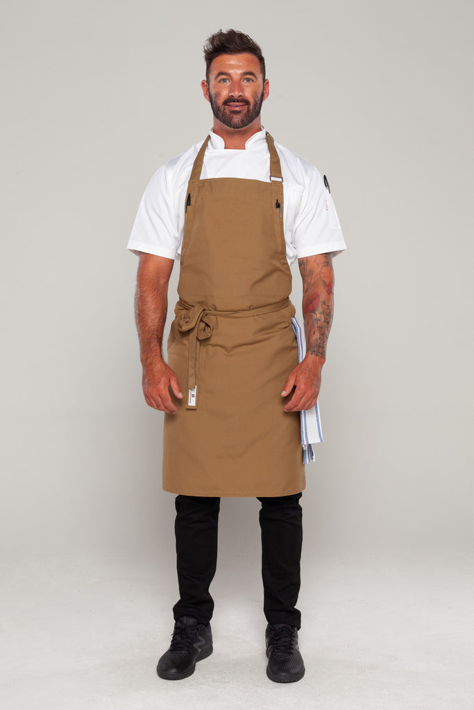 Almond colour bib apron for chef 