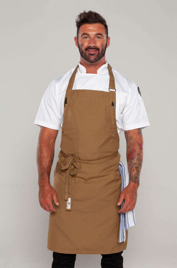 Almond colour bib apron for chef 
