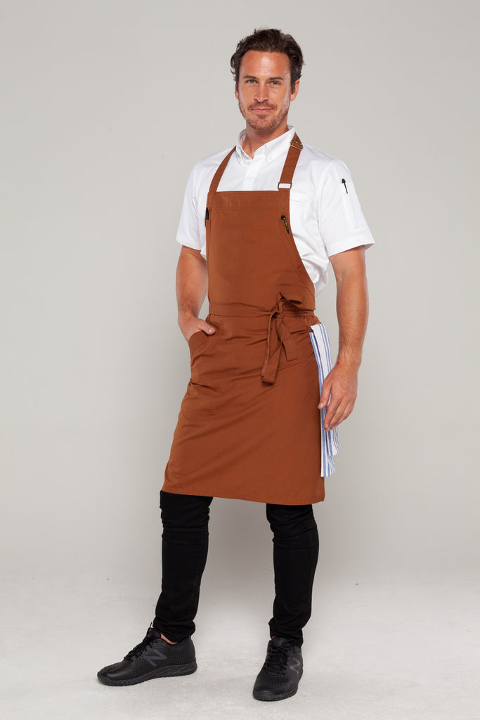 cinnamon colour bib chef apron