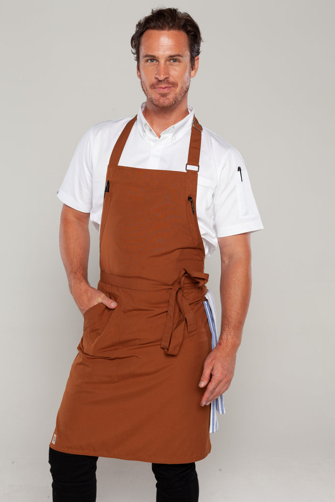 cinnamon colour chef apron