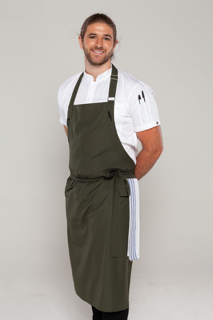Large size dark green aprons for chefs 